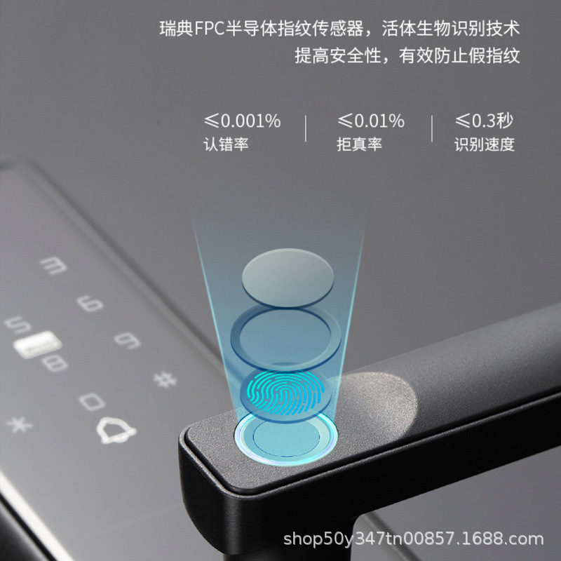 Cerradura de huellas dactilares cerradura inteligente hogar antirrobo puerta contraseña cerradura electrónica cerradura de puerta semiautomática cerradura antirrobo de un solo agarre