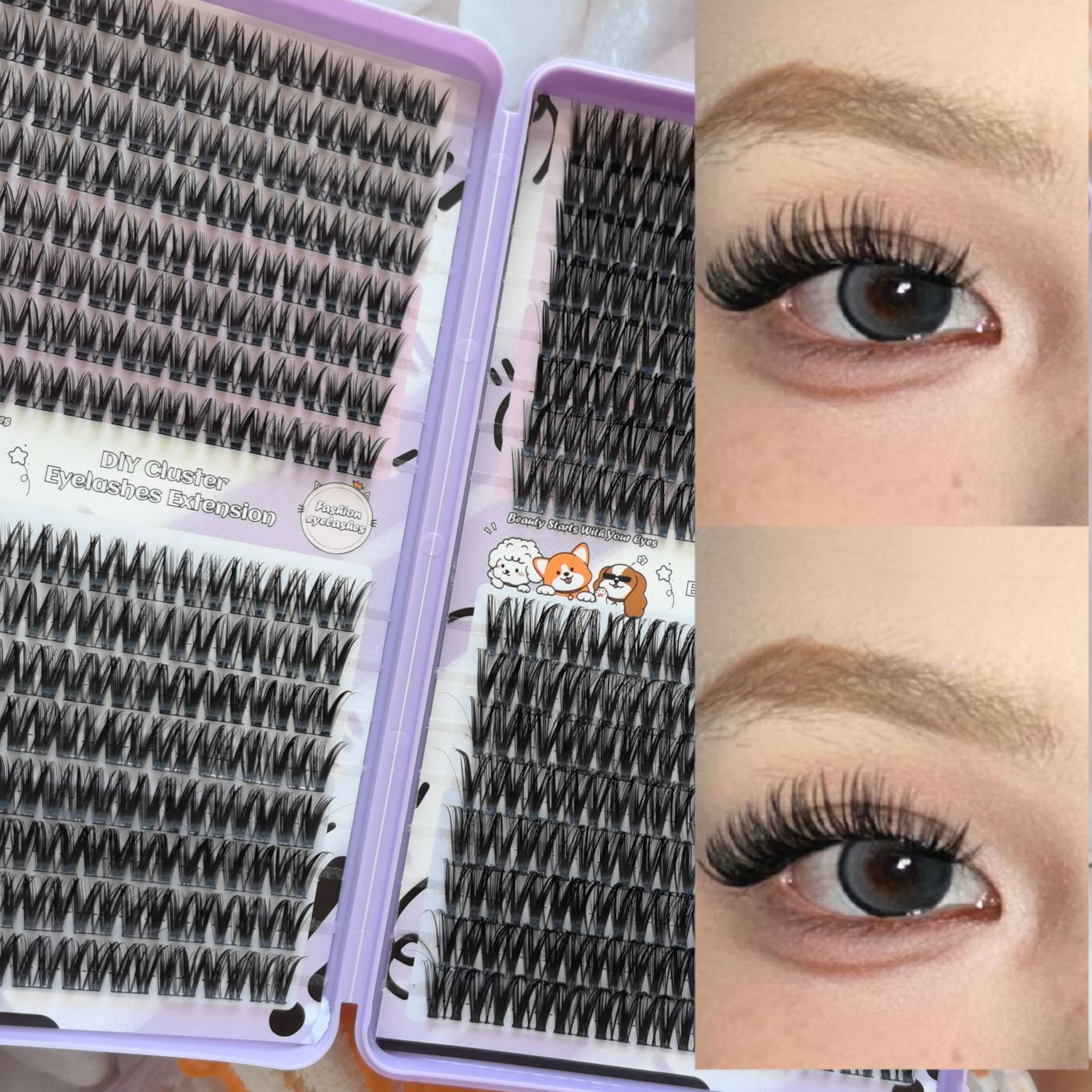 32 rows of dense DlY lashes 076