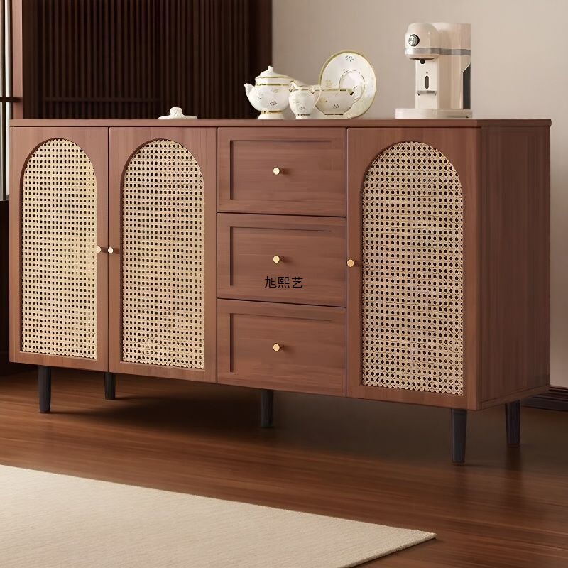 Rattan Sideboard Modern Minimalist Storage Cabinet Home Dining Room Living Room Tea Cabinet New Chinese Style Kitchen Storage Cabinet