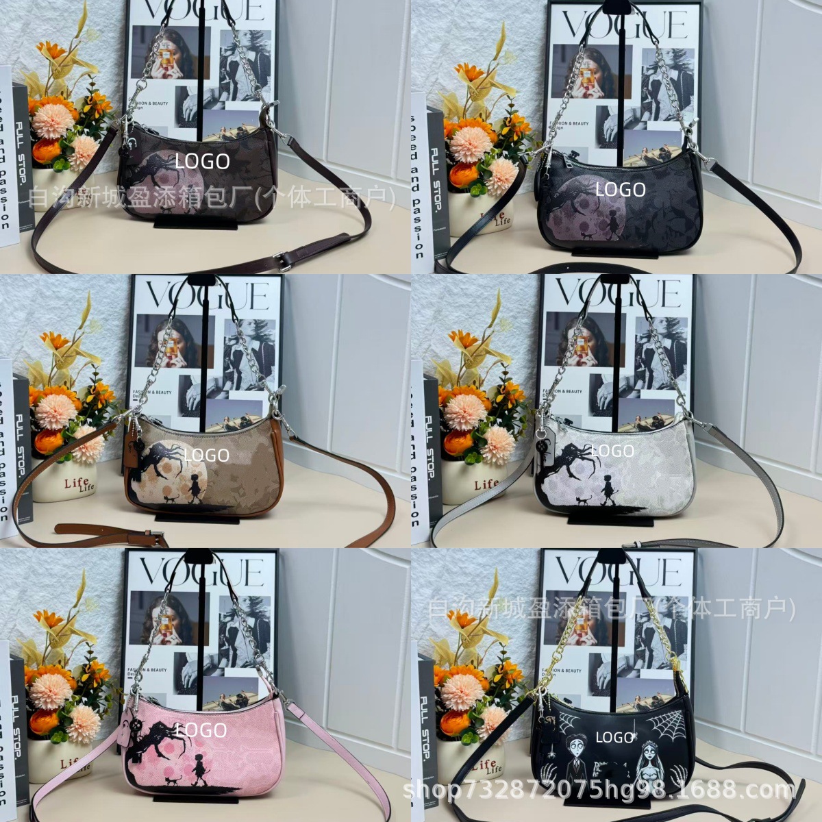 Cross-border Halloween new crescent-shaped underarm bag, fashionable and trendy pumpkin design, versatile shoulder bag for women