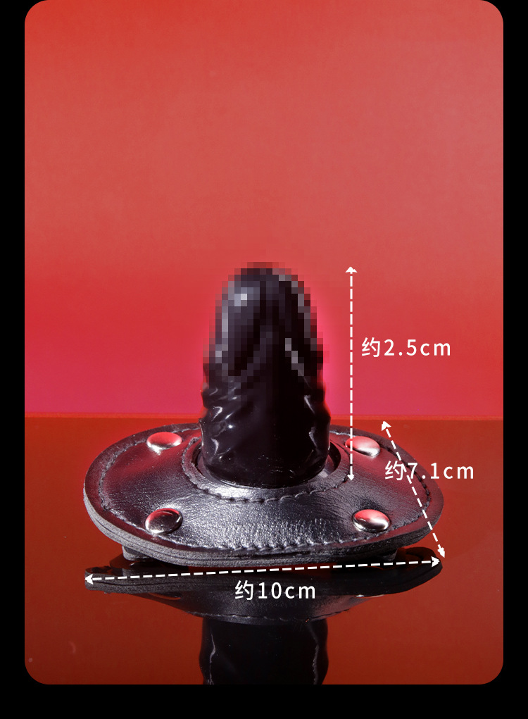 SM Dildo Mouth Plug for Couples, Silicone Adult Training Toy, Black, Small — detail image 28