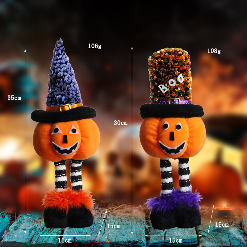 New Halloween Decorations Telescopic Pumpkin Standing Posture Doll Wholesale Nihaojewelry display picture 5