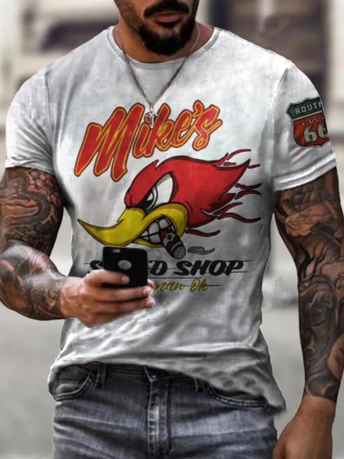 Comercio electrónico transfronterizo Amazon 3D Impresión digital hombres Camiseta cuello redondo manga corta casual Top moda tendencia fabricante