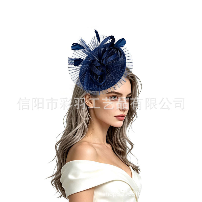 Amazon's best-selling versatile and fashionable headpiece accessory: a stylish fascinator for horse racing events and banquets, paired with a fashionable mesh headpiece