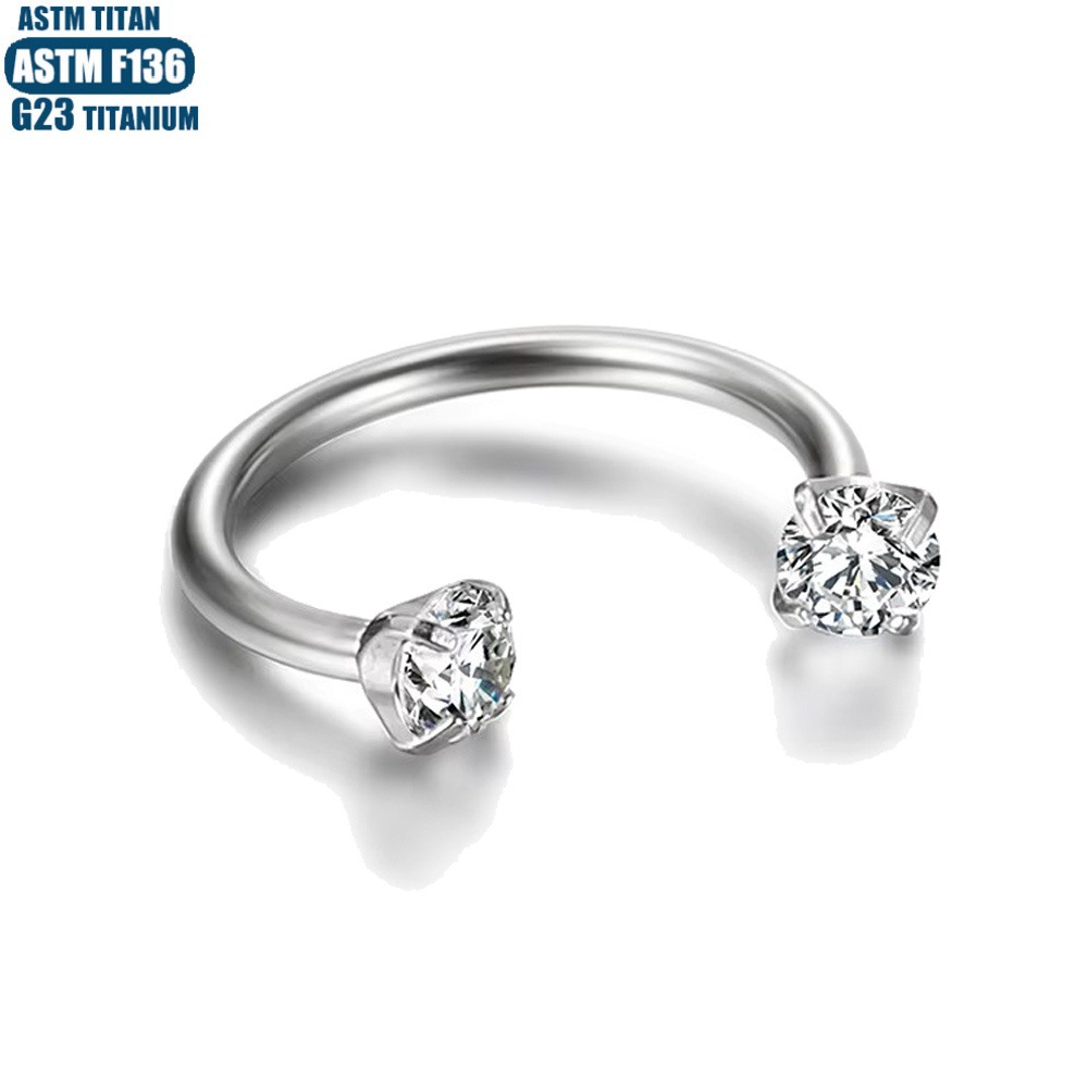 F136 Titanium Nose Ring Septum Ring Horseshoe Rod Lip Nail Ear Bone Ring Internally Threaded Piercing Jewelry detail image 16
