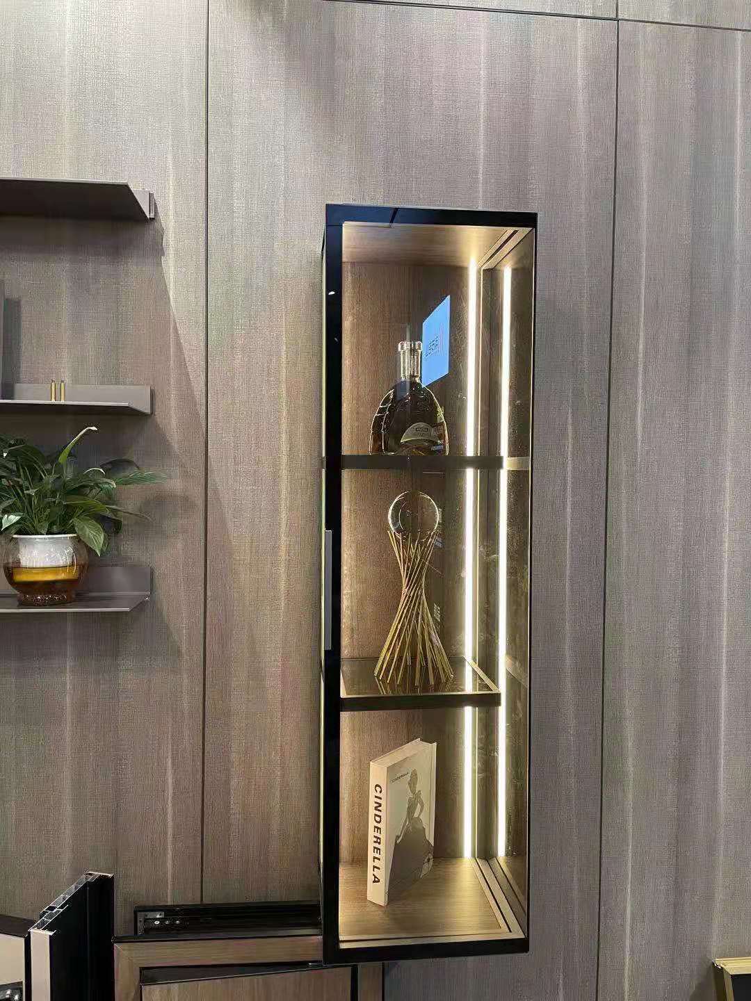 Custom manufacturer modern Glass Wine cabinet Simplicity Sideboard a living room Restaurant Glass Wine cabinet Whole one Wall