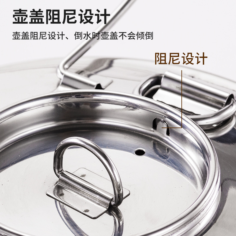 Acero inoxidable 304 camping hervidor portátil al aire libre camping Acero inoxidable cobre inferior hervidor picnic tetera