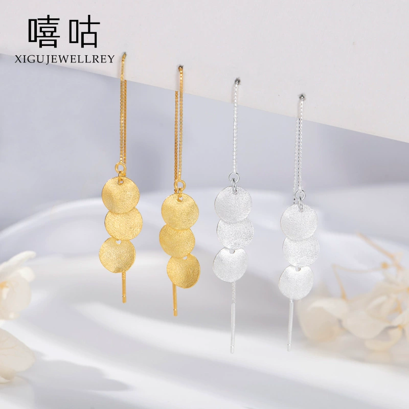 Стильные серьги-матte, клипсы, проба silver 925