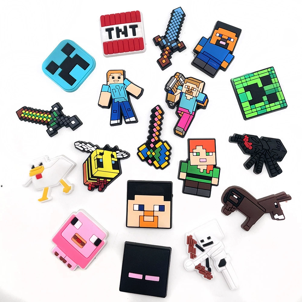 Подвески Jibbitz My World Series Minecraft для обуви Crocs, набор 18 дизайнов
