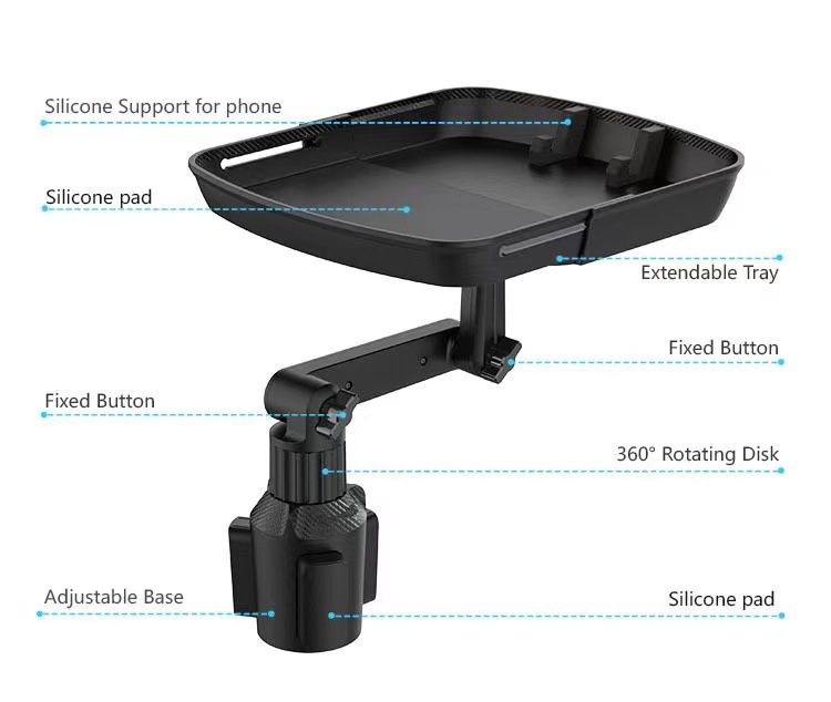 Car Tray for Holding Food and Drinks, Coffee Table, Food Storage Rack, Cup Holder, Phone Holder for Car Use
