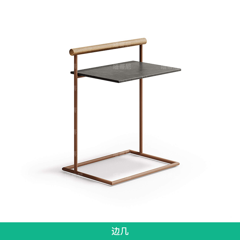 Conjunto de muebles de diseño para exteriores, sofá de teca y acero inoxidable para balcón, terraza o jardín.