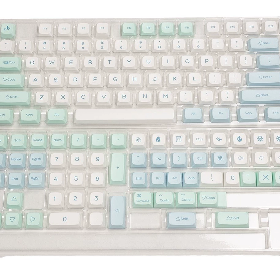 Кристаллы льда мятно-лаймовая тема клавиатуры XDA шаровые шапки PBT термо-Sublimation подходящие для MAC и WIN полный набор клавиш