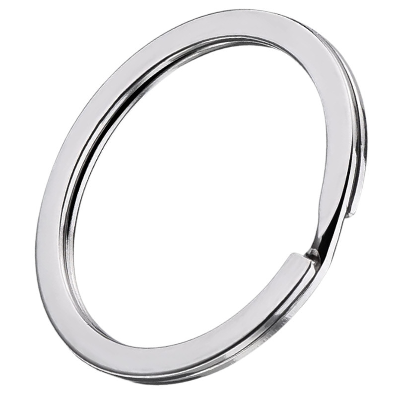 Cross-border hot selling simple modern metal key ring surface flat ring key chain DIY key chain quality bright