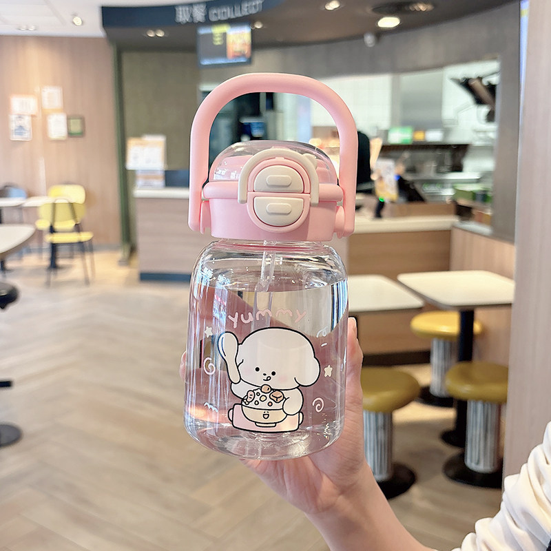 Tazas de agua para niños, niños y niñas, tazas de paja especiales para estudiantes, tazas de plástico portátiles resistentes a altas temperaturas
