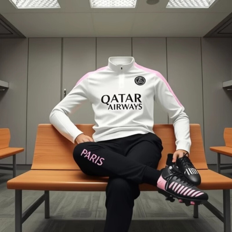 Paris football suit embroidery long sleeve half zipper training suit main suit sportswear jersey wholesale generation Paris football suit embroidery long sleeve half zipper training suit main suit sportswear jersey wholesale generation