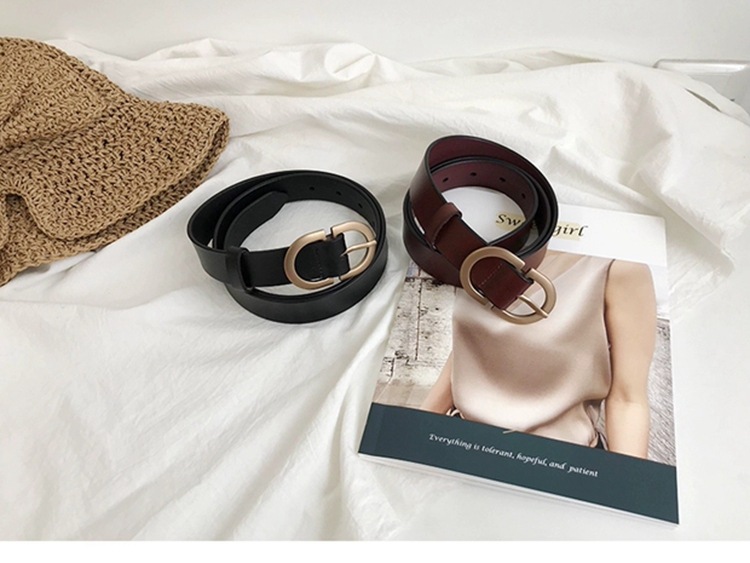 Cinto de mulher em couro genuíno com fivela antiga trendy_voghion.com