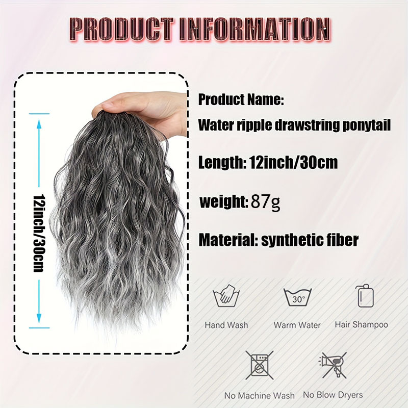 European And American Style Synthetic Hairpiece For Women Short Drawstring Ponytail Wool Curl Hair Extension Wholesale_voghion.com
