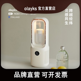 Olayks Bladeless Fan for Home Desktop, Small Tabletop Bedroom Quiet Oscillating Fan with Aromatherapy and Humidification