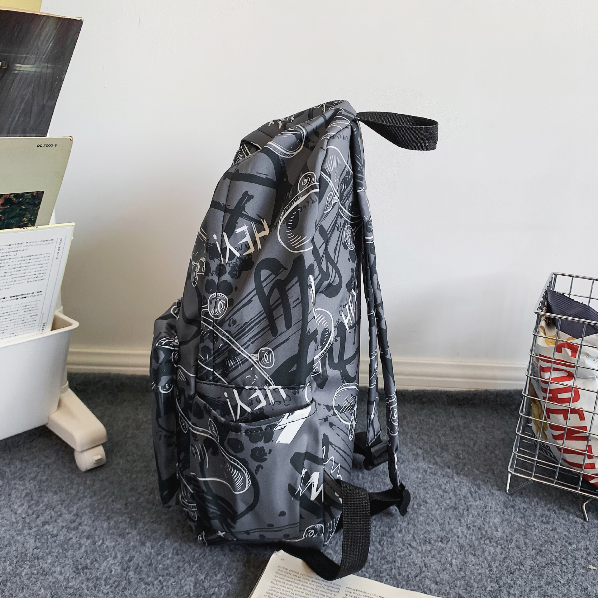 Nueva mochila para estudiantes de secundaria y preparatoria, graffiti de moda, viaje de ocio en el campus, mochila escolar de gran capacidad al por mayor