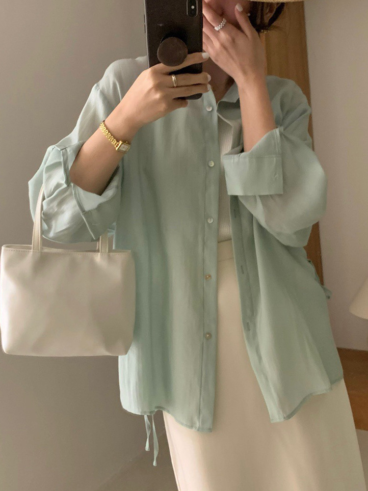 아쿠아 그린 셔츠
