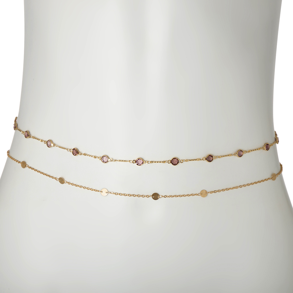 Simple Style Solid Color Metal Inlay Zircon Women's Waist Chain display picture 5