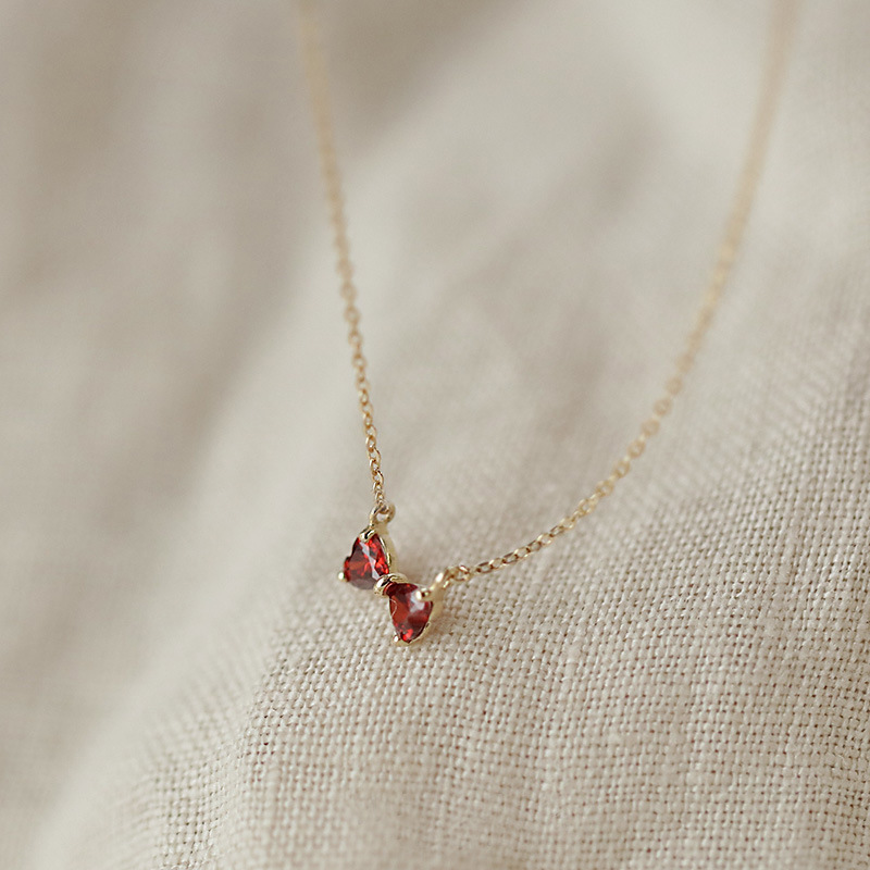 925 Sterling Silver Material 1 Piece 925 Sterling Silver Bow Knot 925 Sterling Silver Cable Chain Necklace