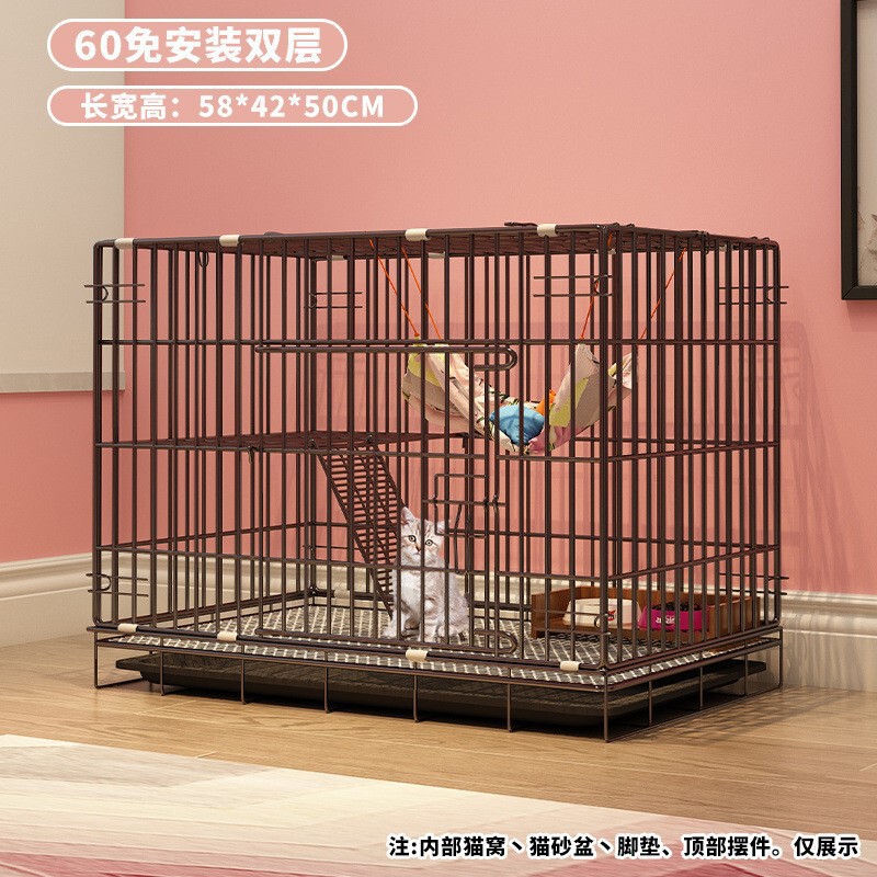 暗号化された猫ケージ、太字の犬ケージ、猫ケージ、家庭用屋内、非常に広いフリースペース、折りたたみ式、トイレ付き|undefined
