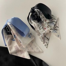 中国风水墨蝴蝶结抓夹文字发抓女后脑勺盘发鲨鱼夹马尾夹气质头饰