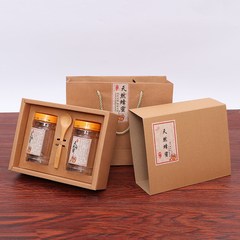 年貨禮盒蜂蜜禮空盒裝蜂蜜包裝盒新年禮品盒帶瓶紙盒手提袋