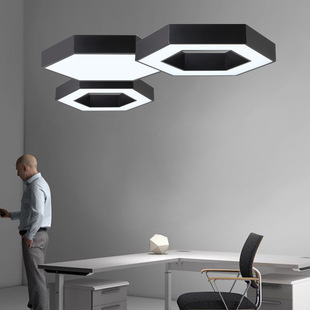 Led Creative Hexagon Chandelier Office Light Internet Cafe Shopping Mall Gymnasium Industrial Style Splicing Mold Light Special-shaped Light