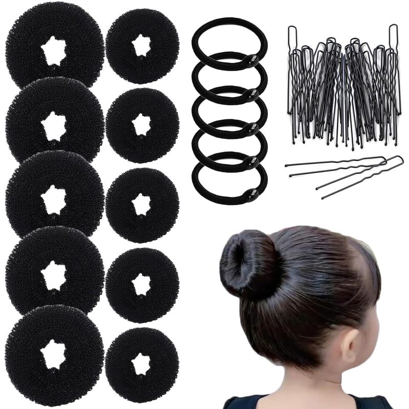 ヘア用品のヘアアイロンセットの髪の針の団子の頭のつぼみの髪の形の理髪道具|undefined
