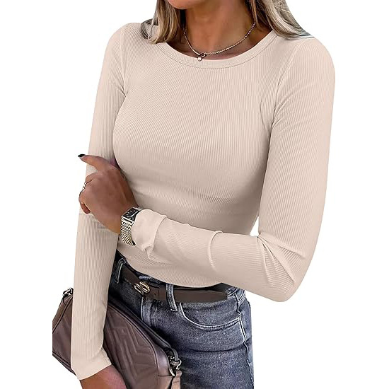 Women's Long Sleeve Top Autumn Winter Outerwear Inner T-Shirt Milk Silk Polyester Base Layer Shirt_ecoleips.com