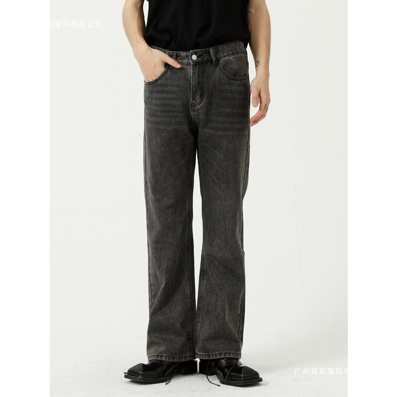 Men's clothing | 2026 Spring New Korean Style Trendy and Unique Straight-Leg Micro-Flare Solid Color Jeans for Men Men's clothing | 2026 Spring New Korean Style Trendy and Unique Straight-Leg Micro-Flare Solid Color Jeans for Men