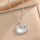 [Titanium Steel] Bowknot Cat Light Luxury Elegant Gorgeous Diamond Necklace Women's All-match Clavicle Chain Titanium Steel Chain