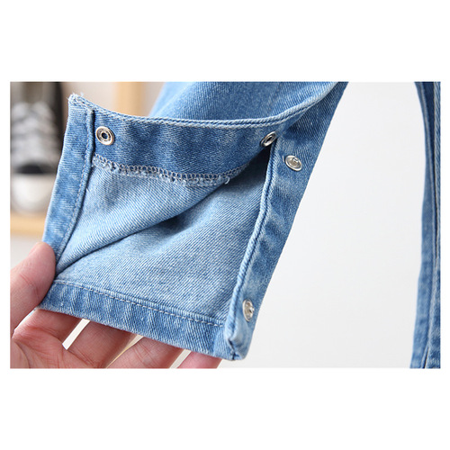 Hot Selling 2024 New Children's Overalls Korean Version 0-3 Years Old Baby Soft Denim Western Style One-piece Hidden Buckle Overalls