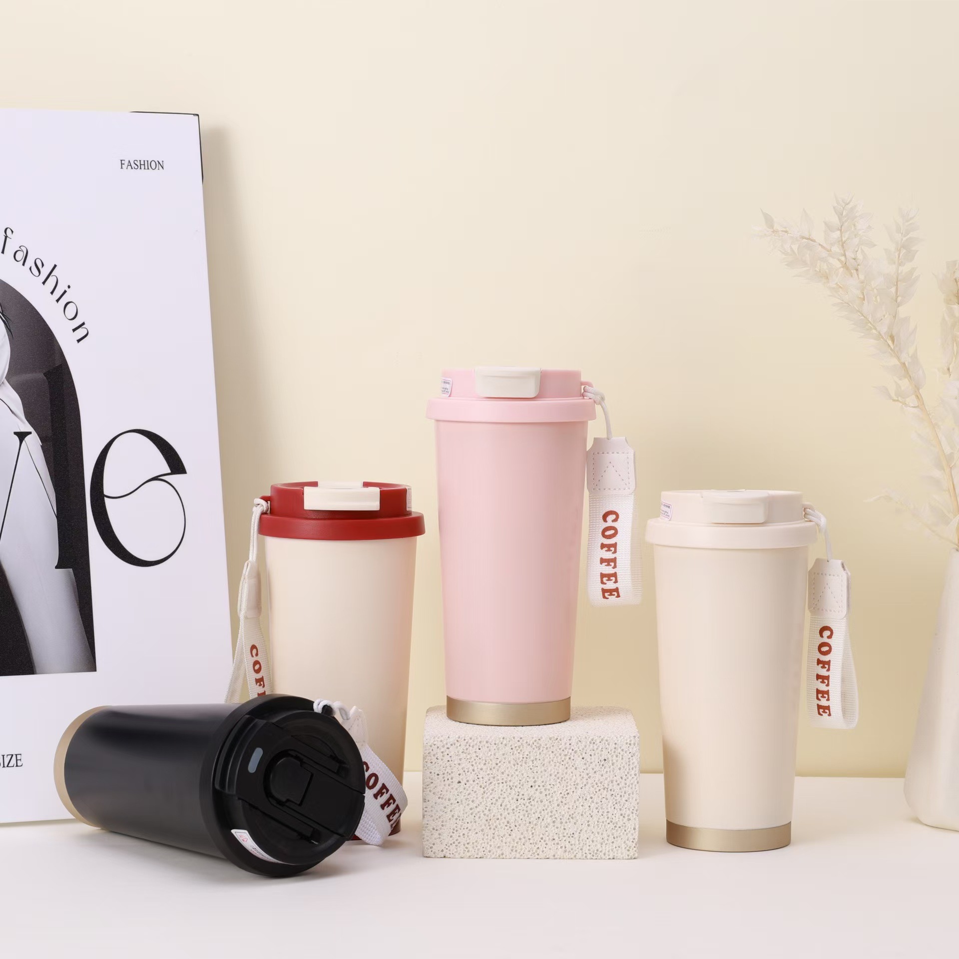 Isolierte Edelstahl Kaffeetasse Lily Of The Valley Reisebecher_voghion.com