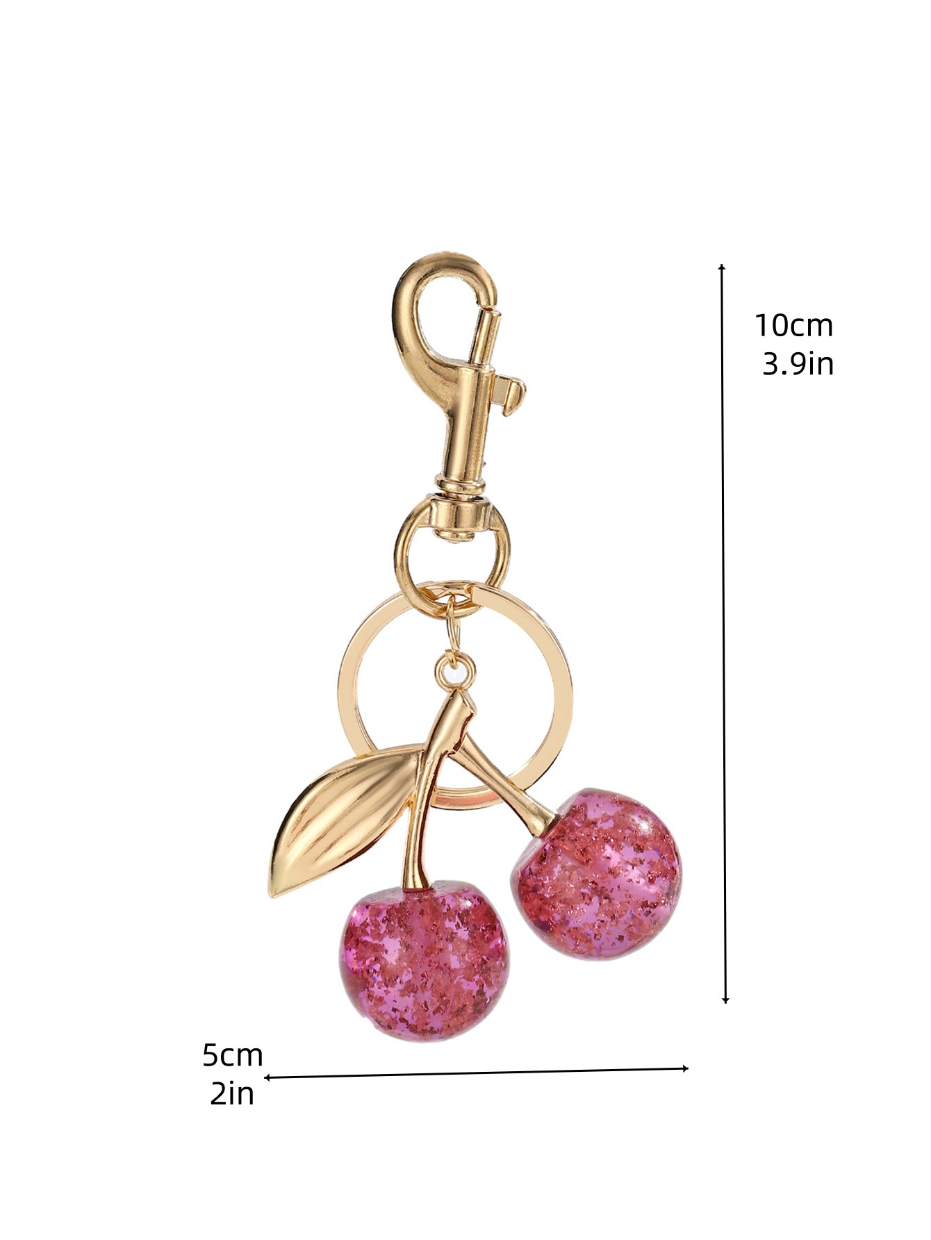 30g Weight Keychain Classification 1 Piece Quantity Casual, Daily Occasion Alloy, Resin Material Cherry Pattern Unisex Gender Sweet Style Sweet Cherry Alloy Resin Unisex Keychain 无