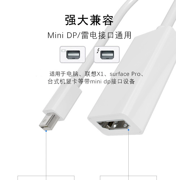 Кабель Mini DP на HDMI 4K HD, подключение Thunderbolt, мини DP на HDMI, конвертер для компьютера/TV