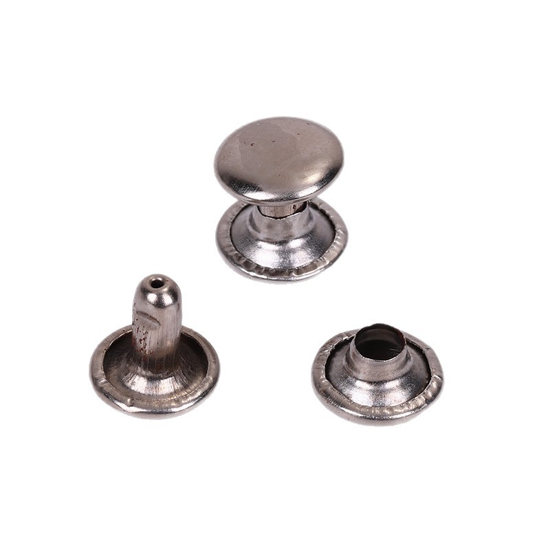 Metal madre remache cinturón bolso plano redondo sombrero bolso botón de ropa accesorios pin de doble cara