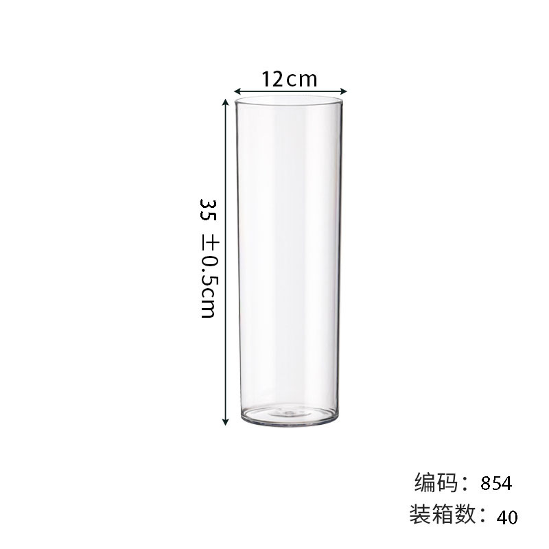 Jarrón de flores de plástico de sensación medieval de alta gama - Múltiples tamaños, alta transparencia, cubo despertador de flores, a prueba de caídas, imitación de vidrio, cubo para floristería/flores frescas