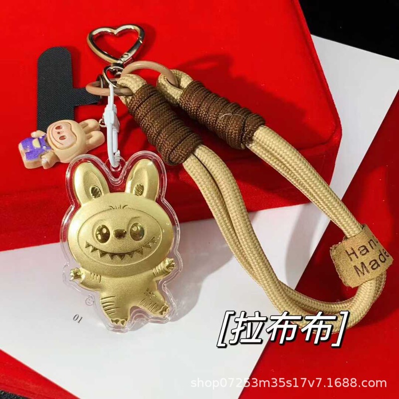 足金999labubu拉布布 手机挂绳钥匙扣 卡通爆款金店引流 礼品批发|undefined