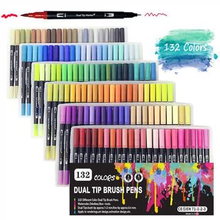 Cross-Border 12-132 Color Double-Ended Watercolor Pen Marker Pen Comic Art Painting Cross-Border Spot