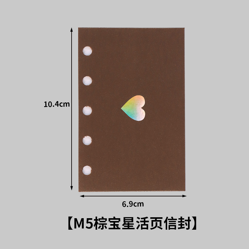 M5 브라운 보물 별 루스리프 봉투