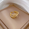 Fashionable ring, micro incrustation, light luxury style, on index finger, internet celebrity