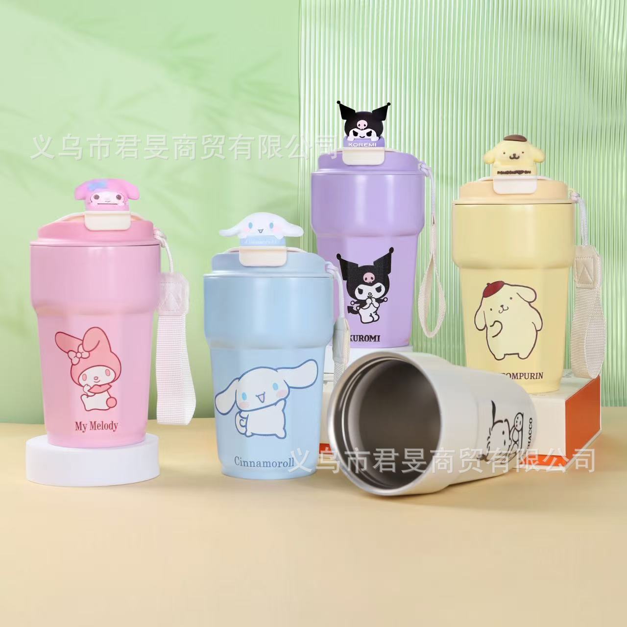 Vaso térmico infantil de acero inoxidable 304 con diseño de dibujos animados para niñas, taza escolar Sanrio, linda taza para café y agua.