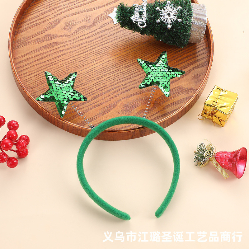 クリスマス五芒星ヘッドバンド サンタクロース 雪だるま 可愛いヘッドバンド ホリデー 大人 子供用ヘッドウェア ヘッドバンド 卸売|undefined
