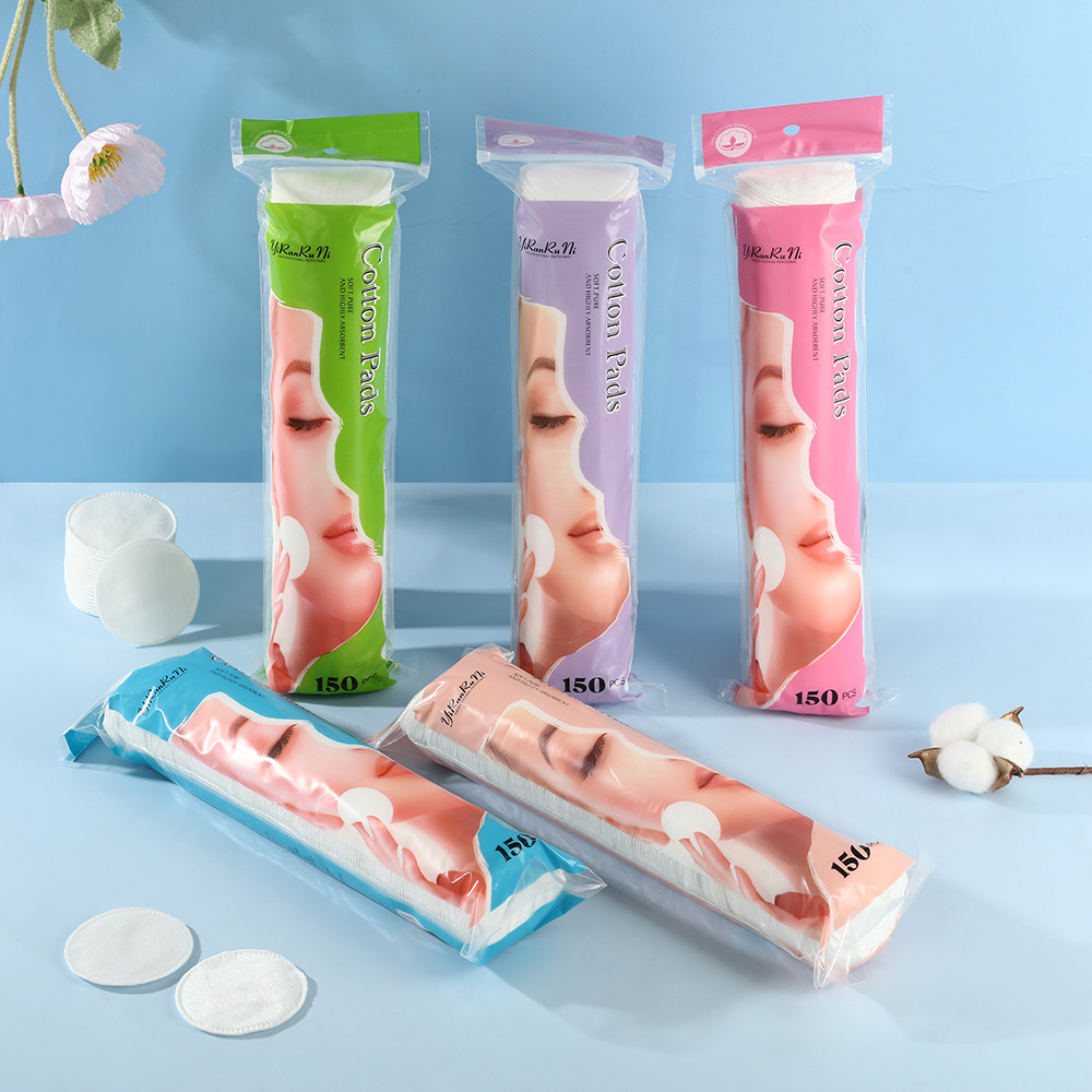 Algodón redondo desechable simple, gran capacidad, 150 piezas, algodón húmedo especial portátil, protector de la piel, no se desprende.