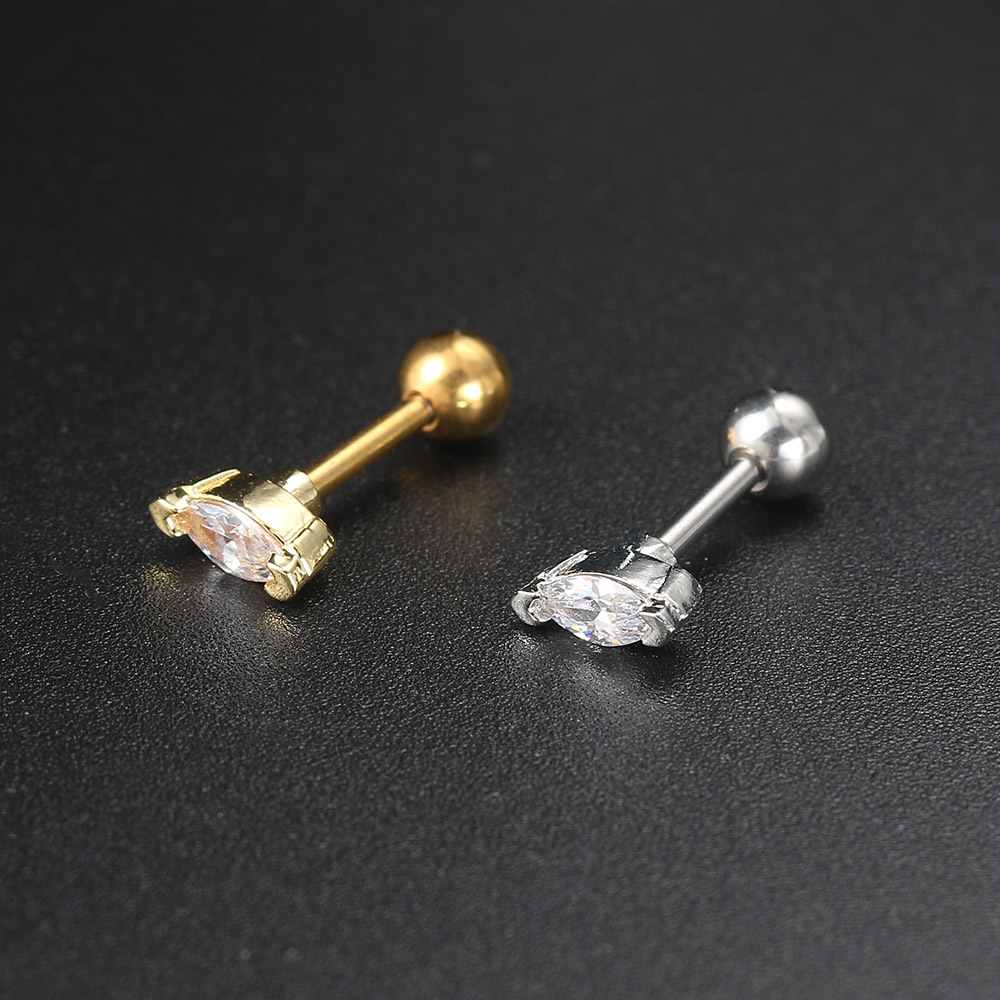 Fashion Geometric Copper Plating Zircon Ear Studs 1 Piece