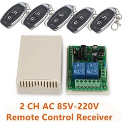 Wireless remote control switch 220V two-channel controller relay 5 with metal two-button garage door 433m remote