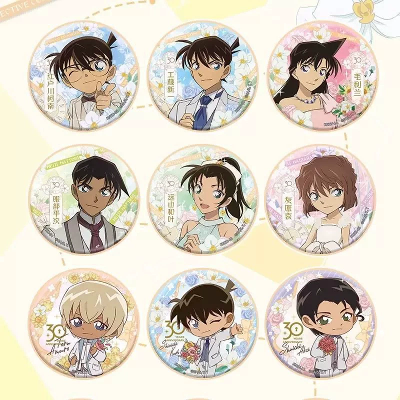 卡游 Detective Conan 30th Anniversary Badge Regular Series Anime Peripheral Phantom Thief Kidd Blind Box Bar Ji Guzi